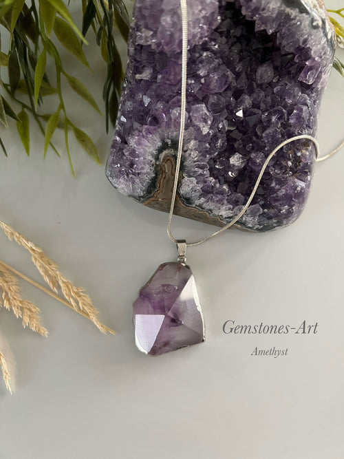 Amethist hanger + ketting image 1