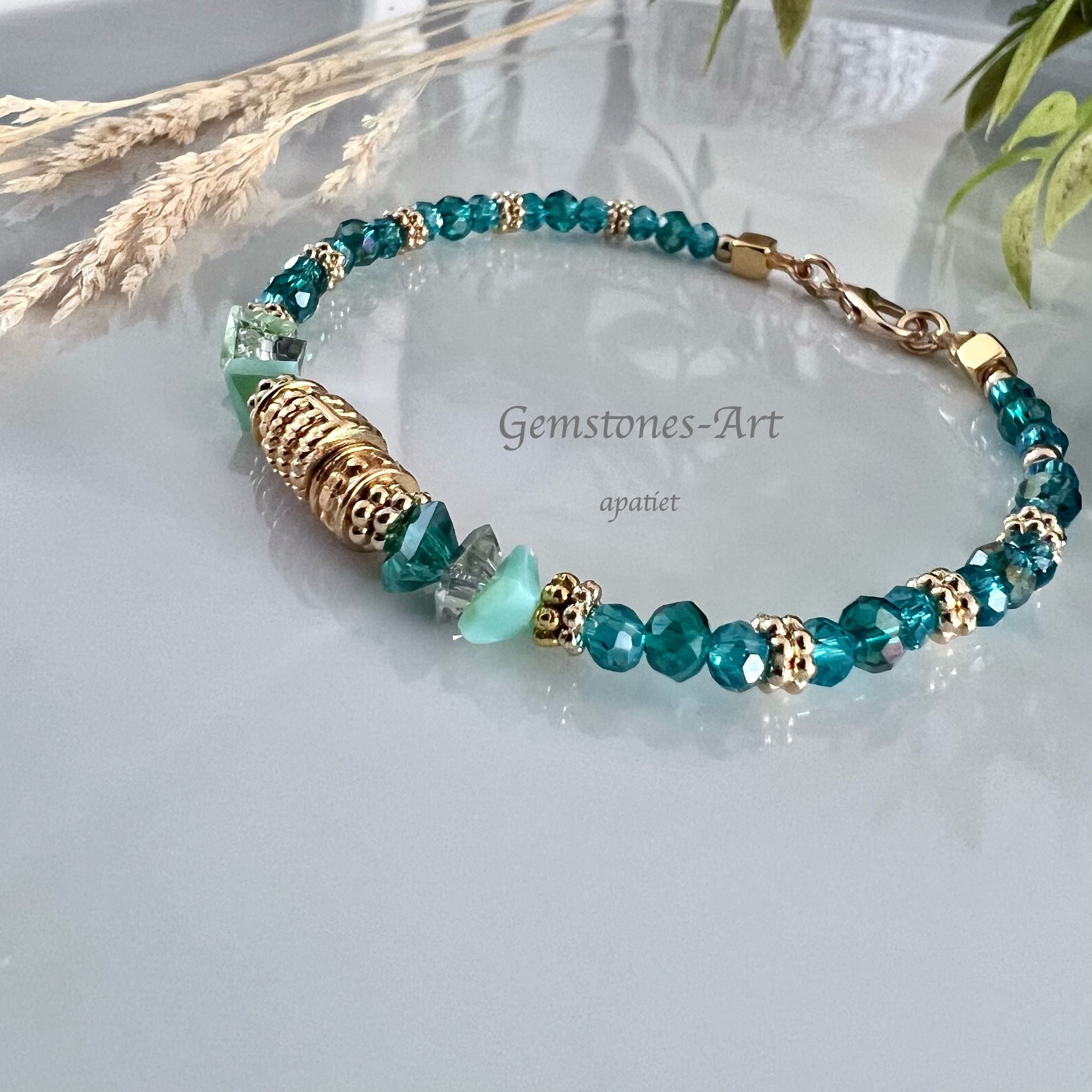 Armband Apatite (facet kraal) image 2