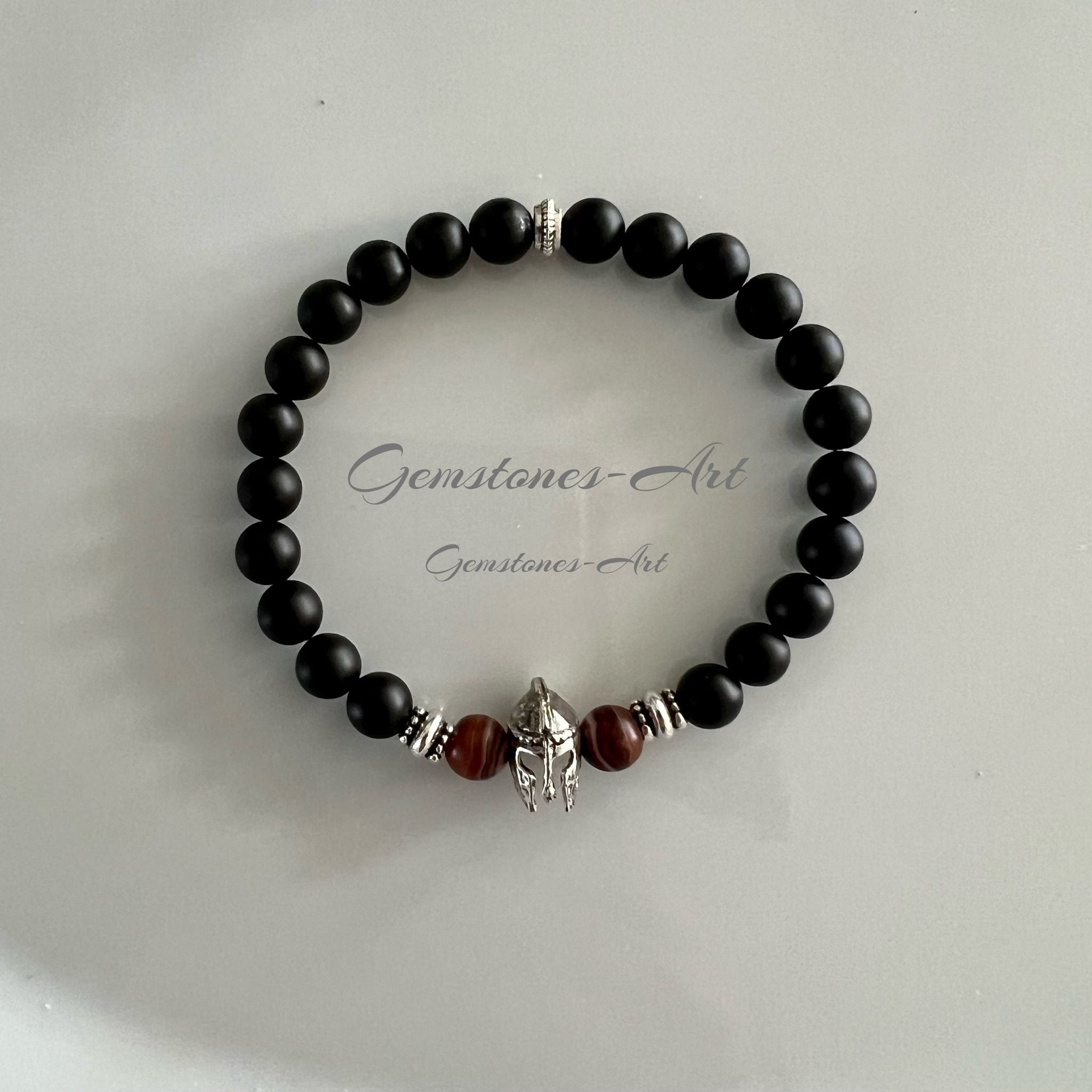 Armband  (handmade) Agaat/tijgeroog/spartaanse helm image 0