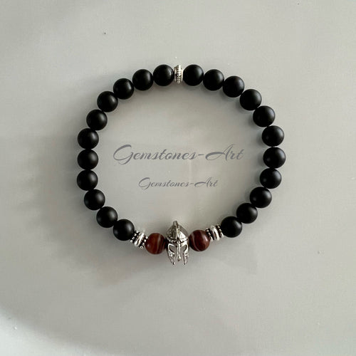 Armband  (handmade) Agaat/tijgeroog/spartaanse helm image 0