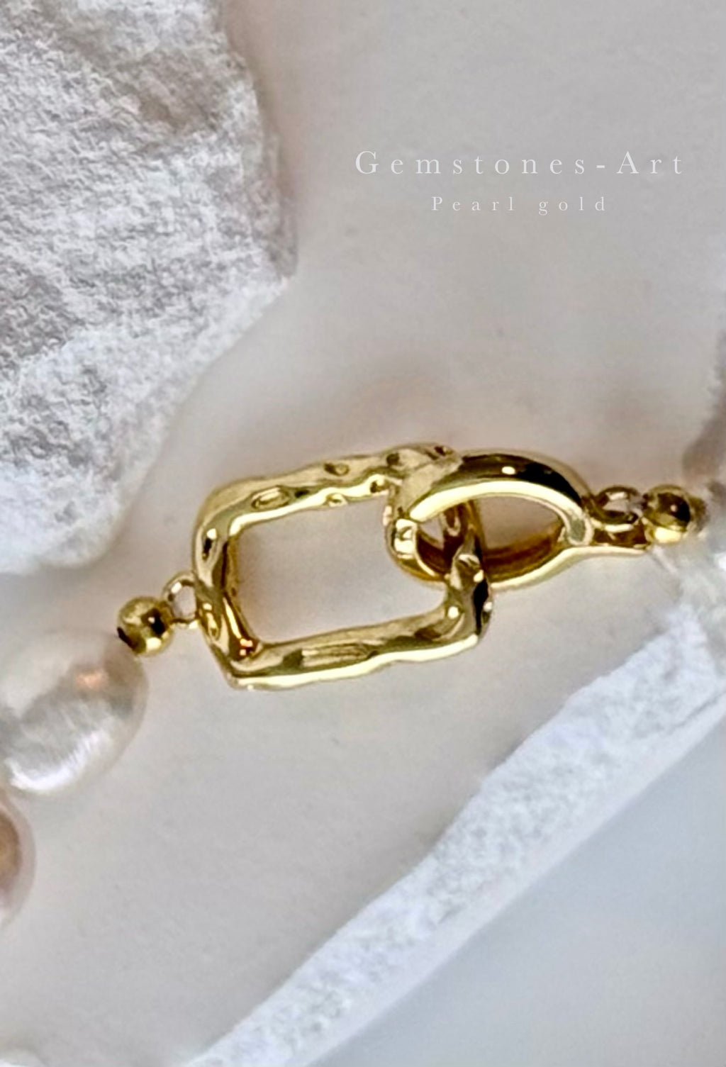 Dames armband-pearl gold - afmeting: 17.5 cm - afmeting: kraal 6mm image 2