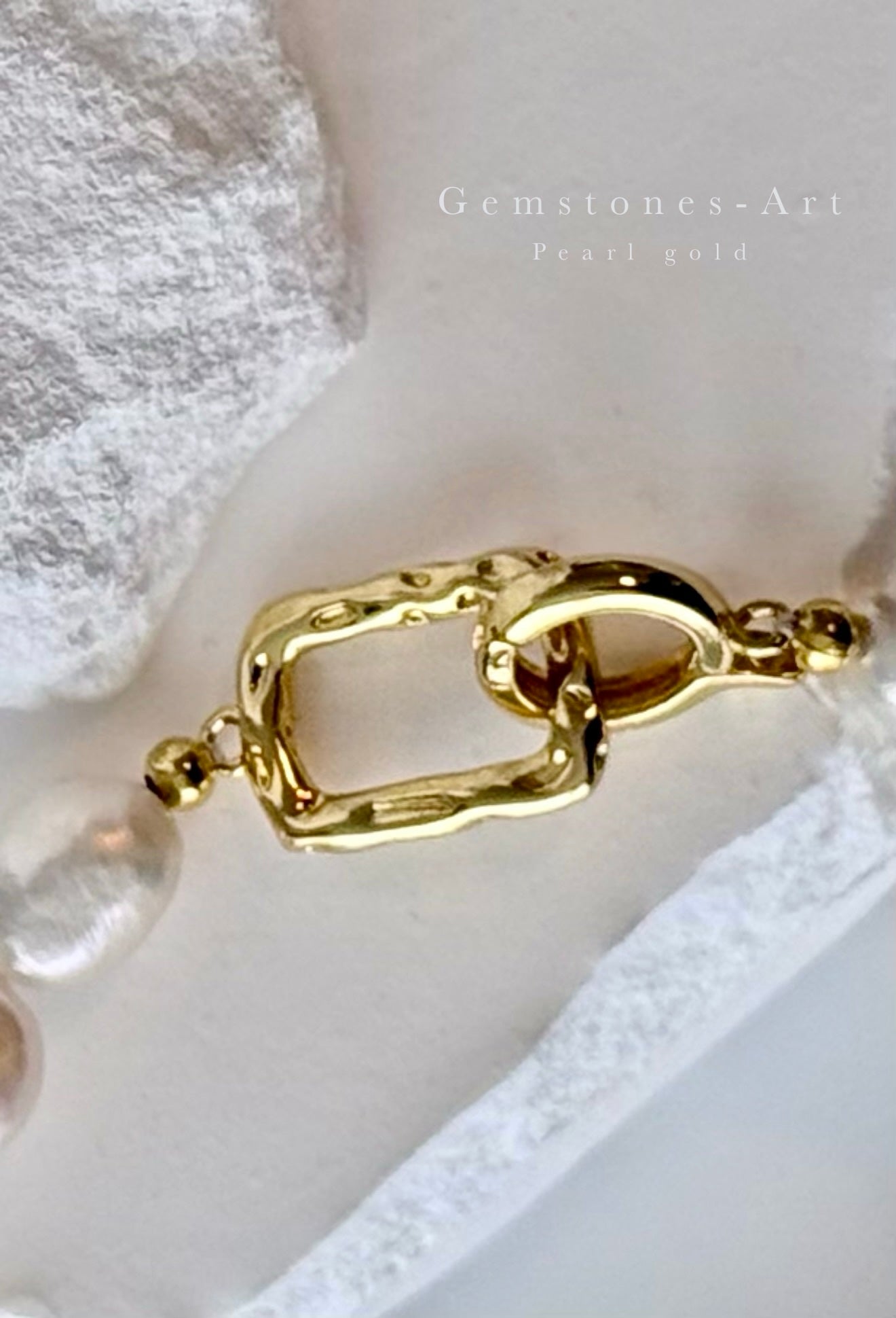 Dames armband-pearl gold - afmeting: 17.5 cm - afmeting: kraal 6mm image 2