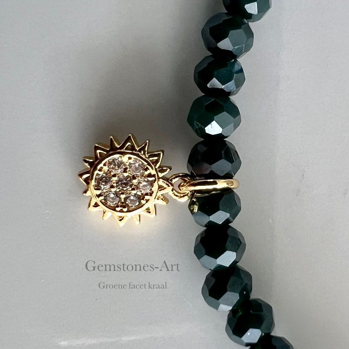 Dames armband tree of life - Green  Czech facet image 2