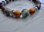 Heren armband Roar - mixed Japis + 1 IJsland agaat kraal image 2