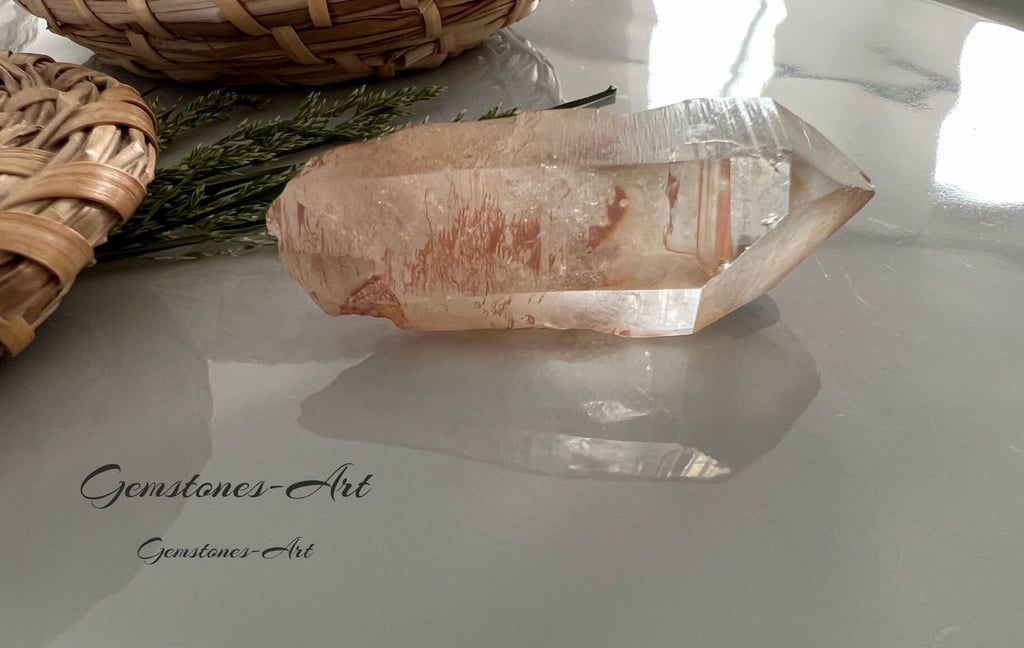 Ruwe Braziliaanse Tangerine kwarts edelsteen punt image 0