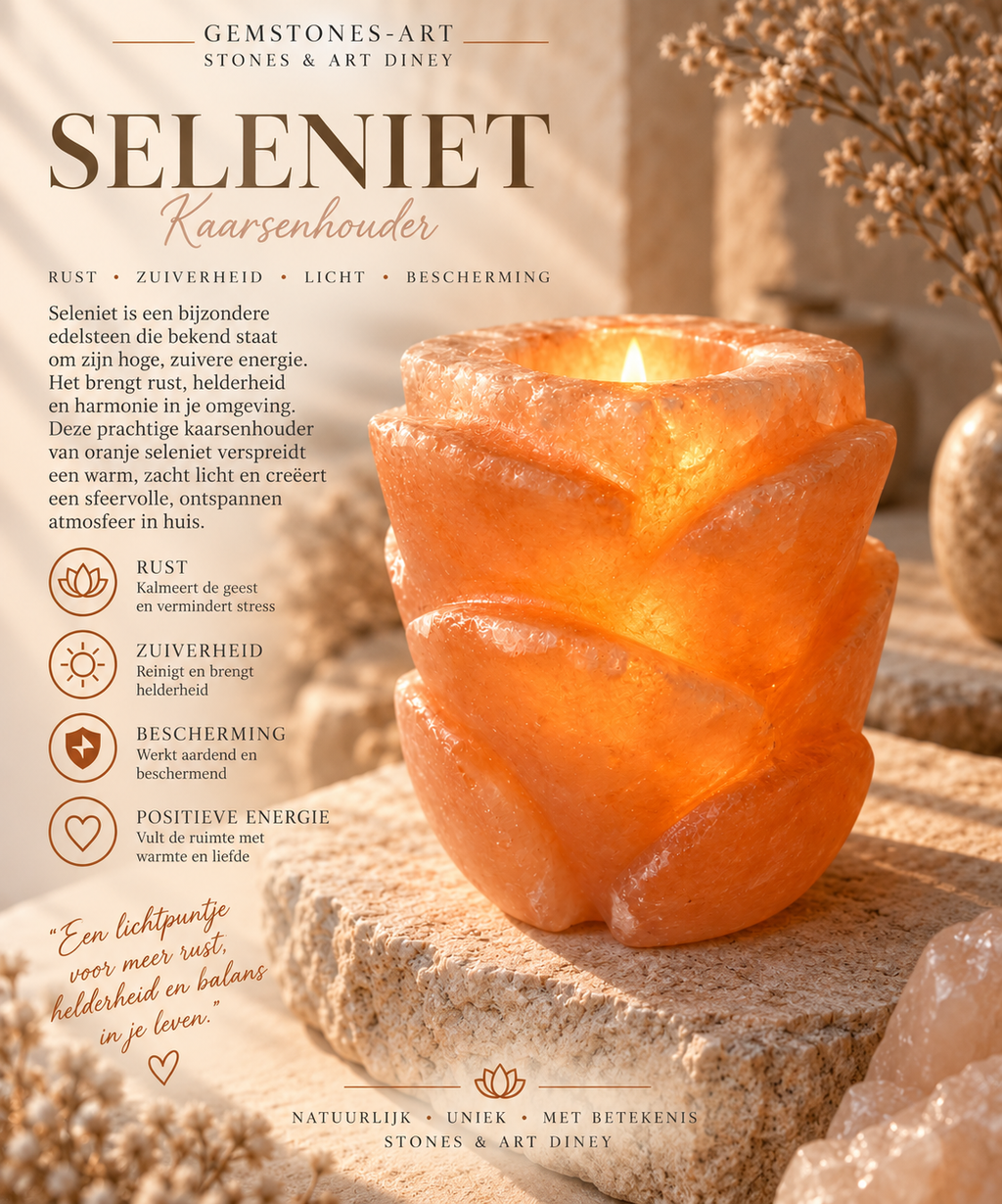 Theelicht Oranje Seleniet