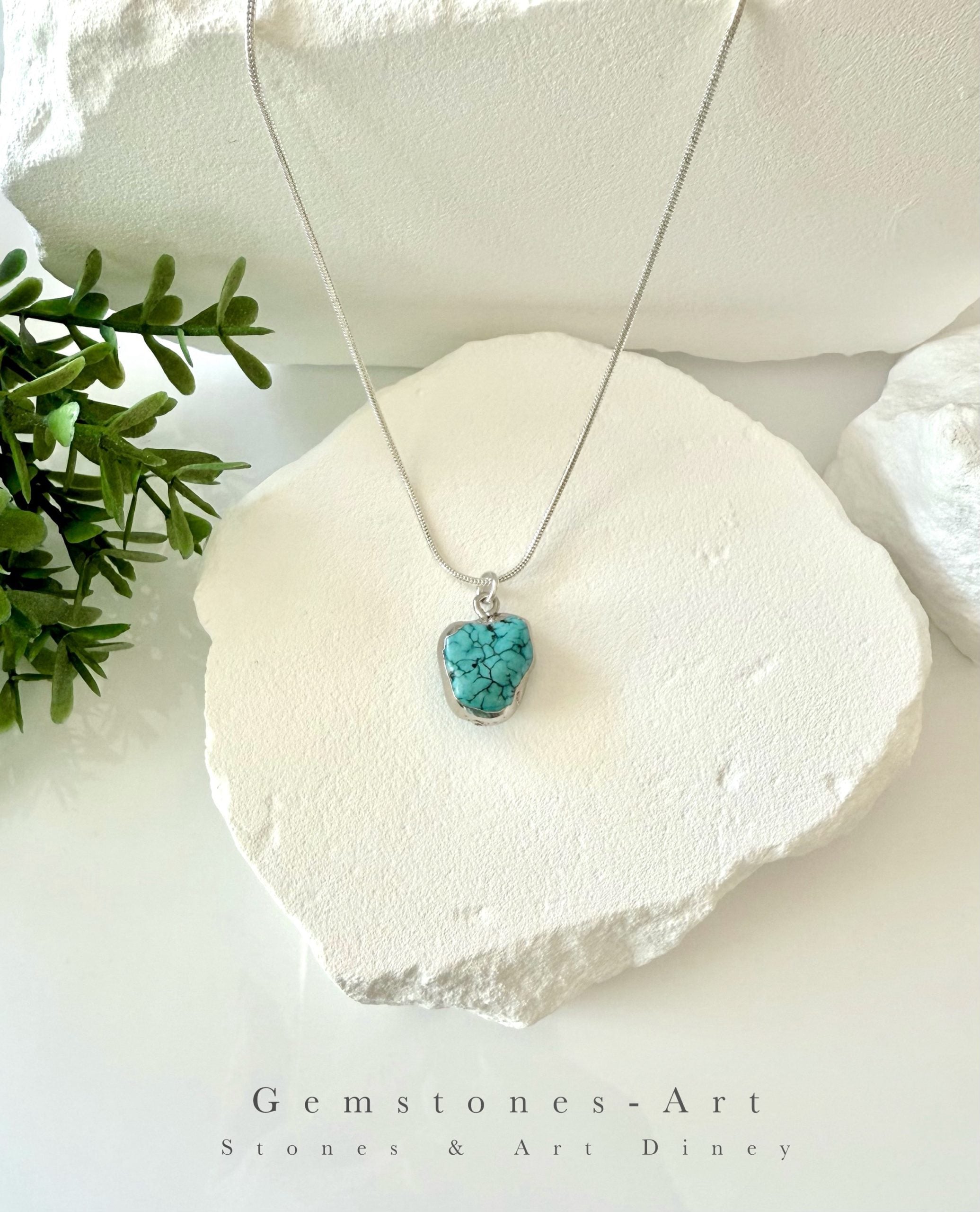 Ketting / turquoise hanger - zilver image 0