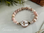 Armband Zonnensteen kraal met Libelle tussenbedel - (handmade) image 1