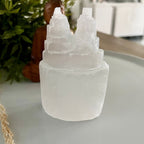 Selenite dubbele ijstoren - lengte 10 cm image 0