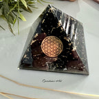 Orgonite Pyramide Zwarte Toermalijn - Flower of life image 2
