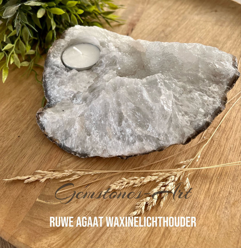 Waxinelichthouder ruwe Agaat image 3