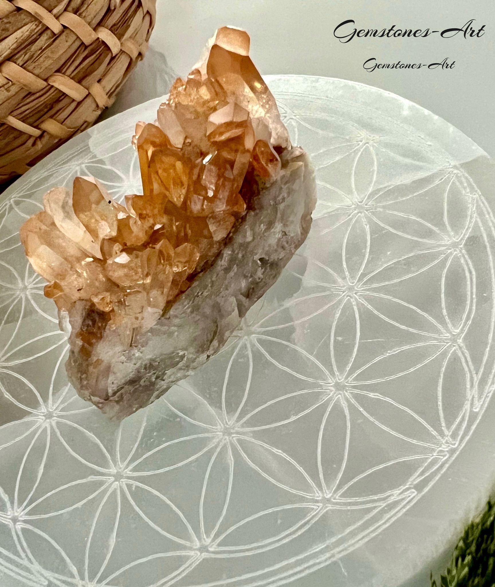 Ruwe Tangerine kwarts cluster image 2