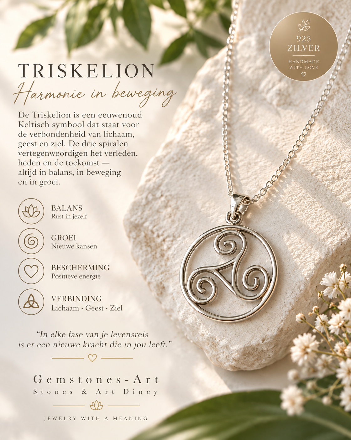 Hanger keltisch Triskelion - 925 zilver