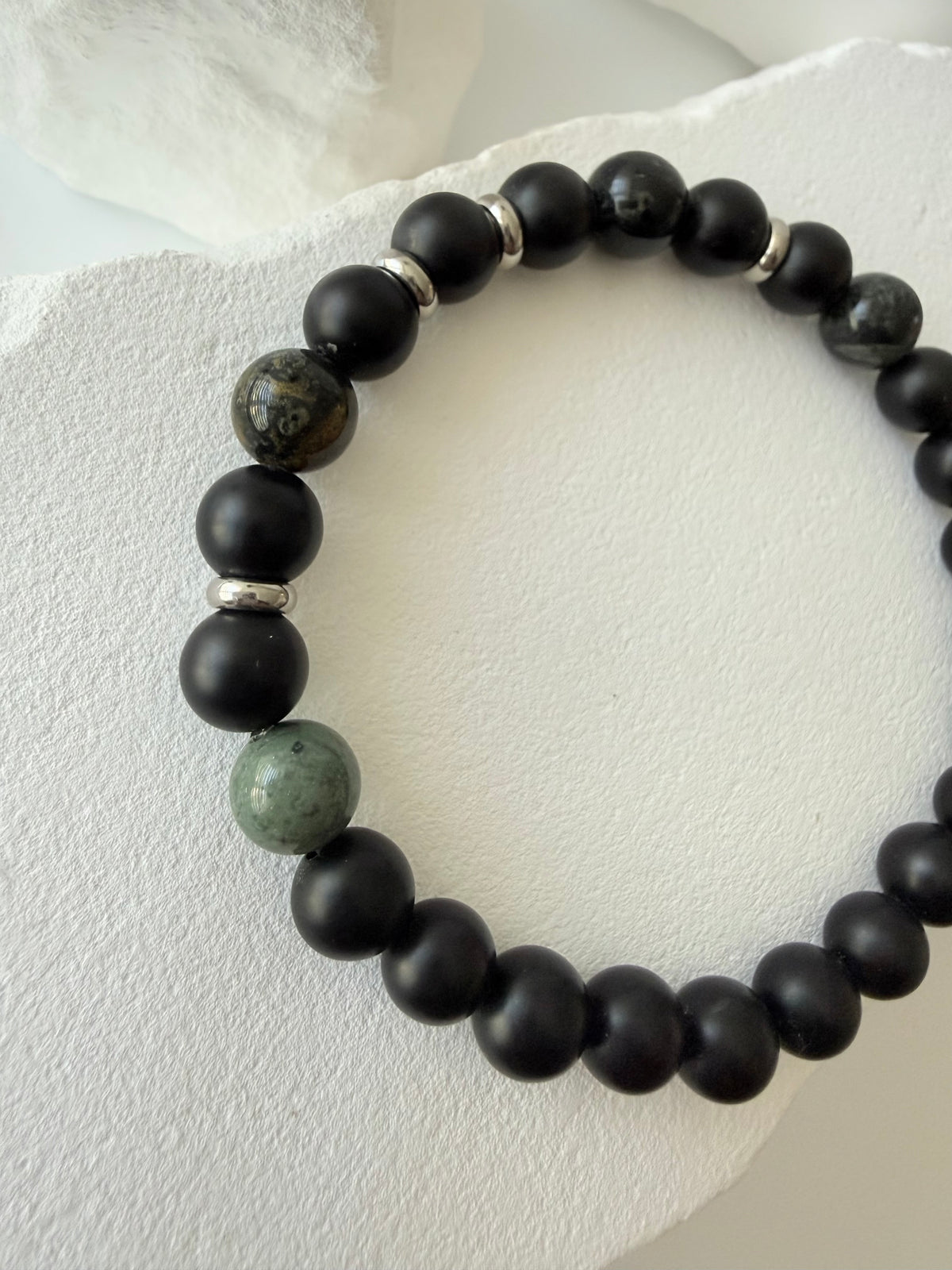 Heren armband - agaat / Rhyoliet