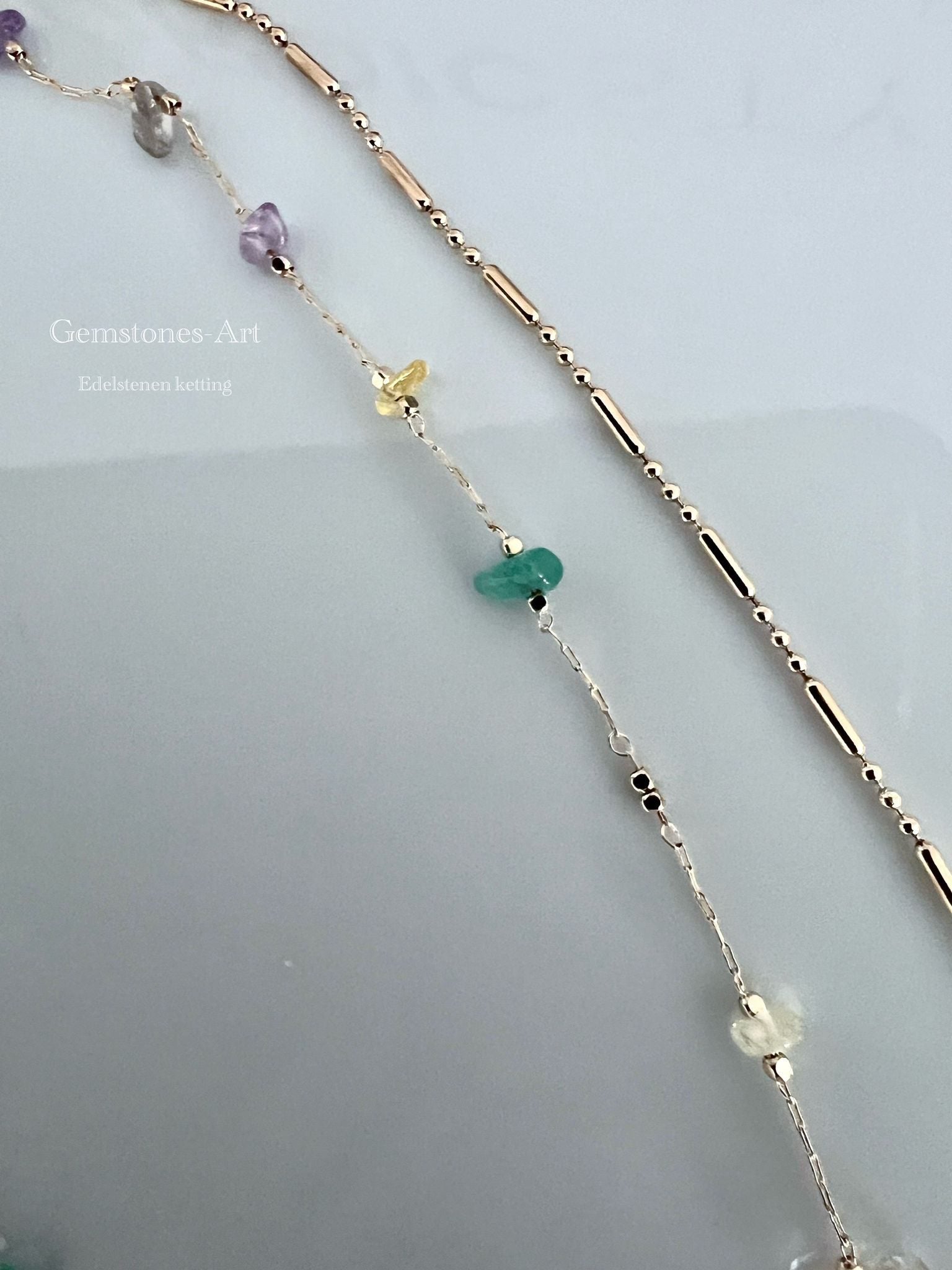 Edelstenen ketting dubbel image 0