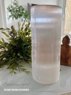 Edelsteen Seleniet waxinelichthouder (hoogte 22 cm) image 1