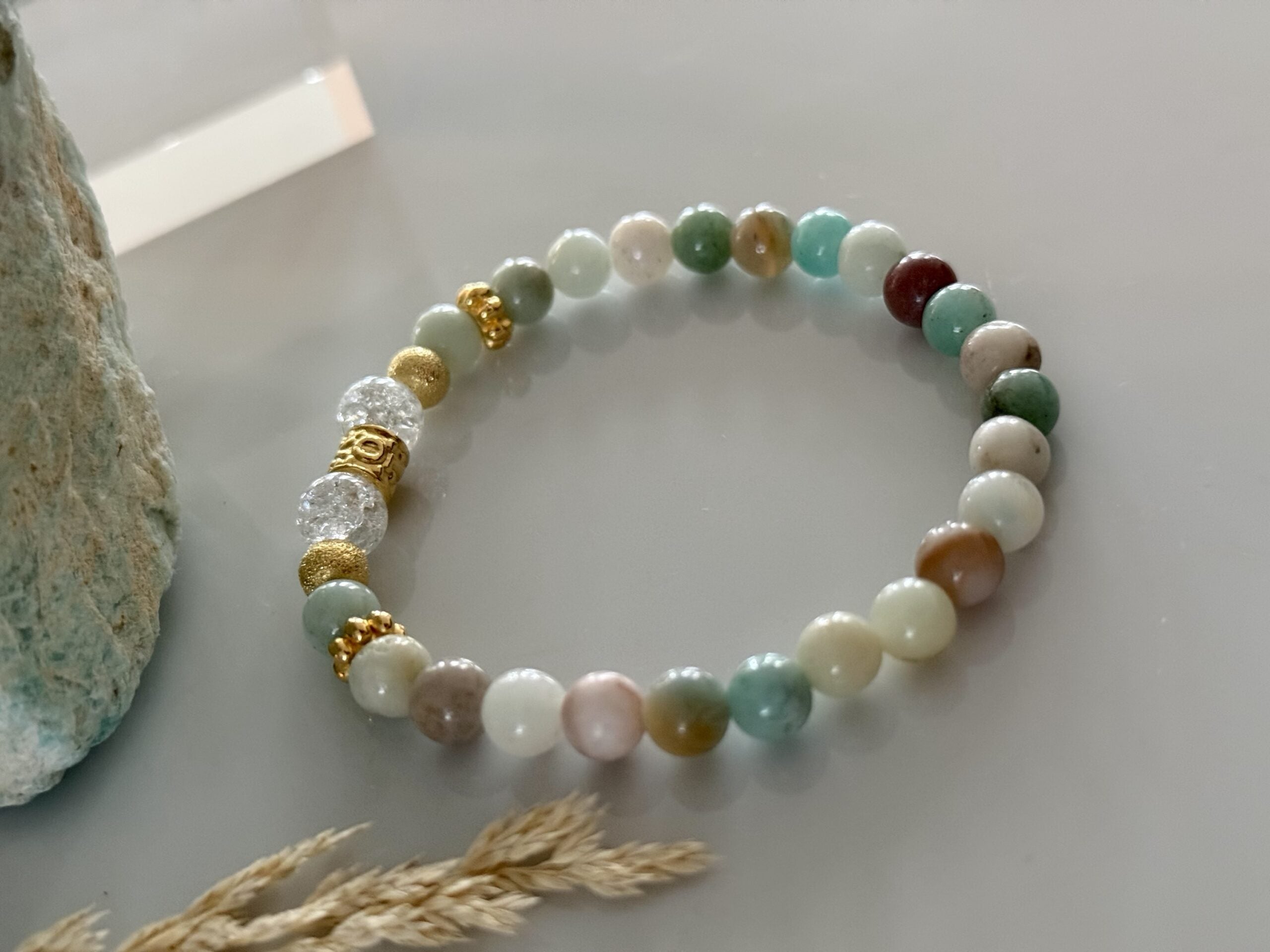 Amazoniet + ice &amp; fire damesarmband image 3
