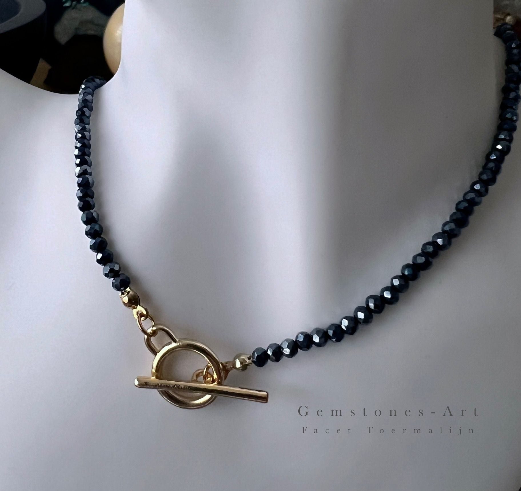 Dames ketting  toermalijn met kapittel slot image 0