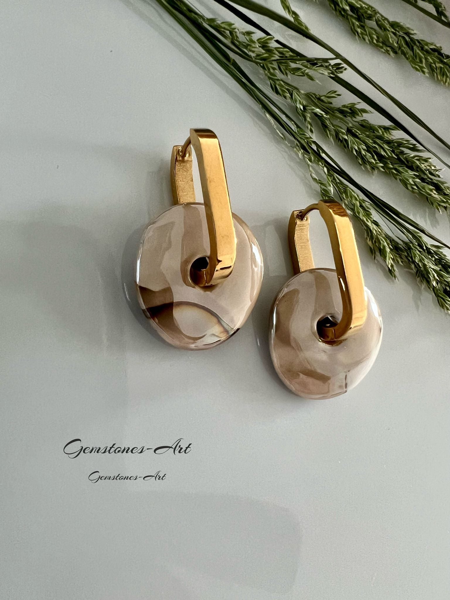 Oorbellen donut- Grieks keramiek image 0