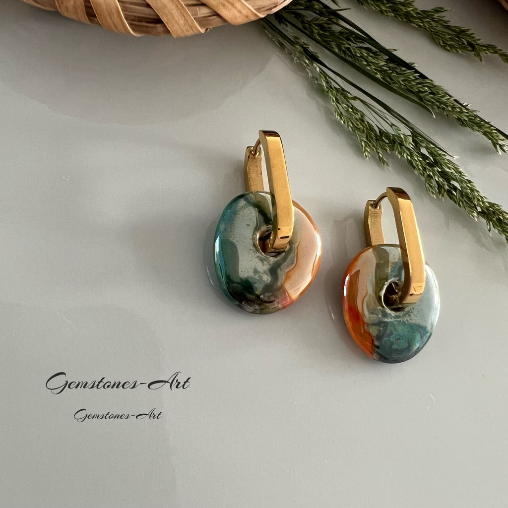 Oorbellen donut - Grieks keramiek image 2