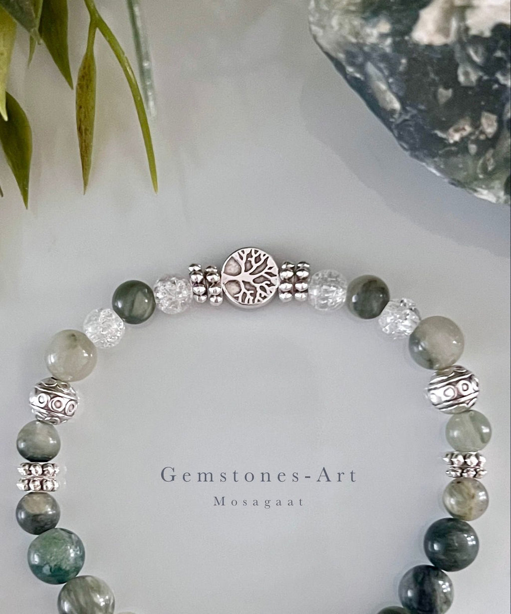 Damesarmband  Mosagaat ( 925 zilver) image 3