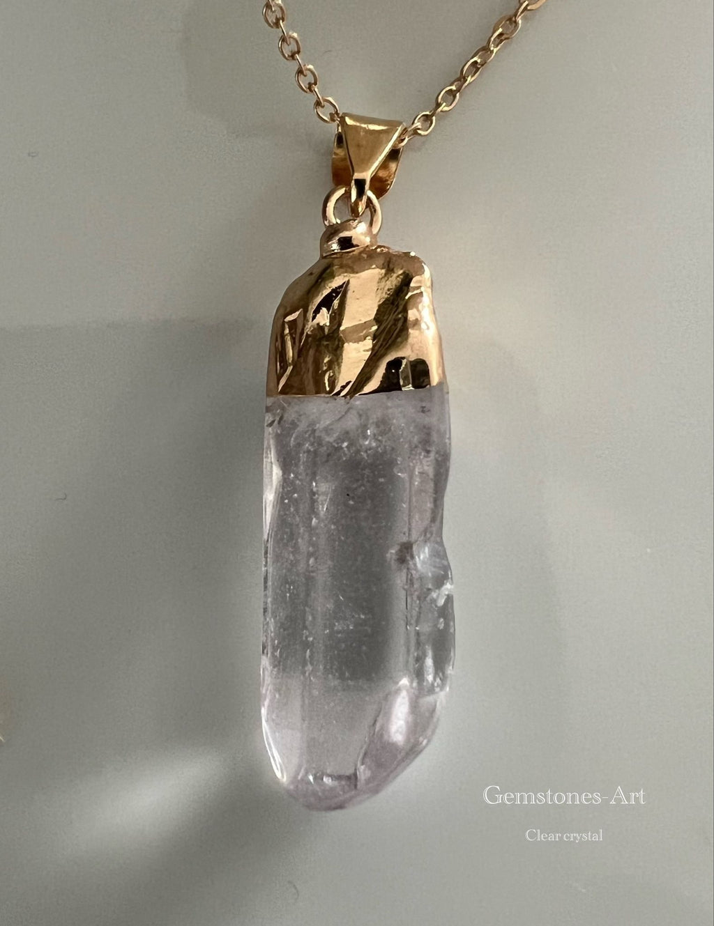 Bergkristal hanger met ketting image 0