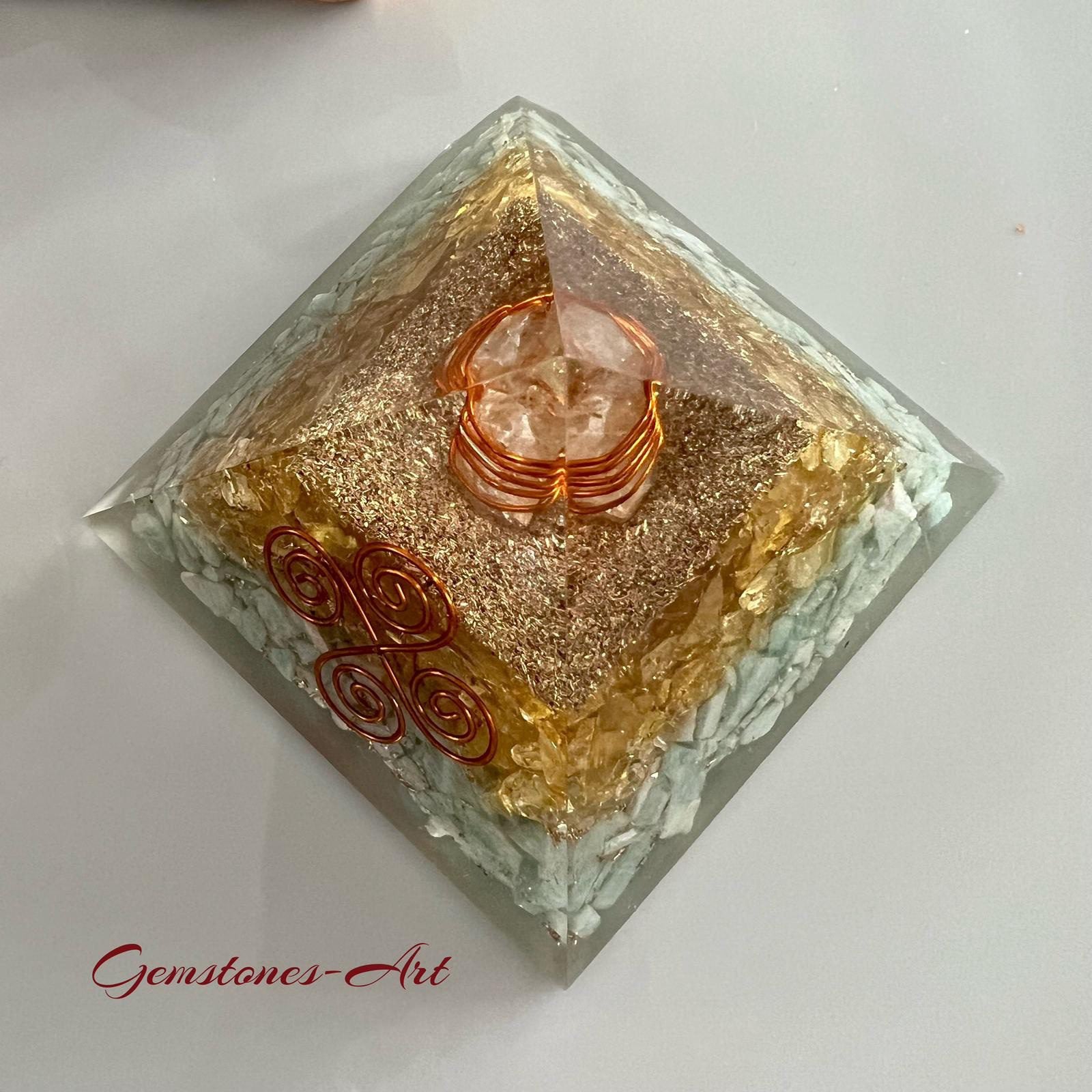 Organite  - pyramide Citrien/Amazoniet - Vastu image 2