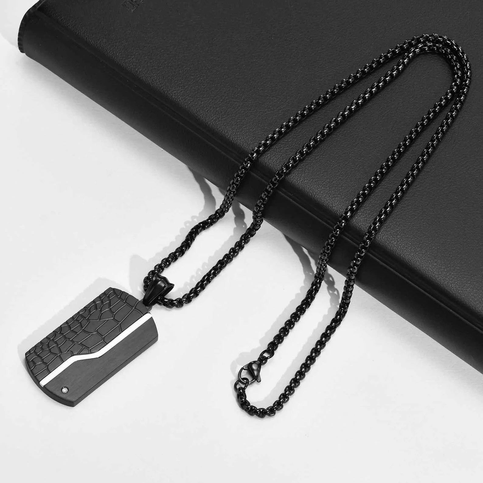 Stoere Dogtag Hanger - zwart RVS image 1