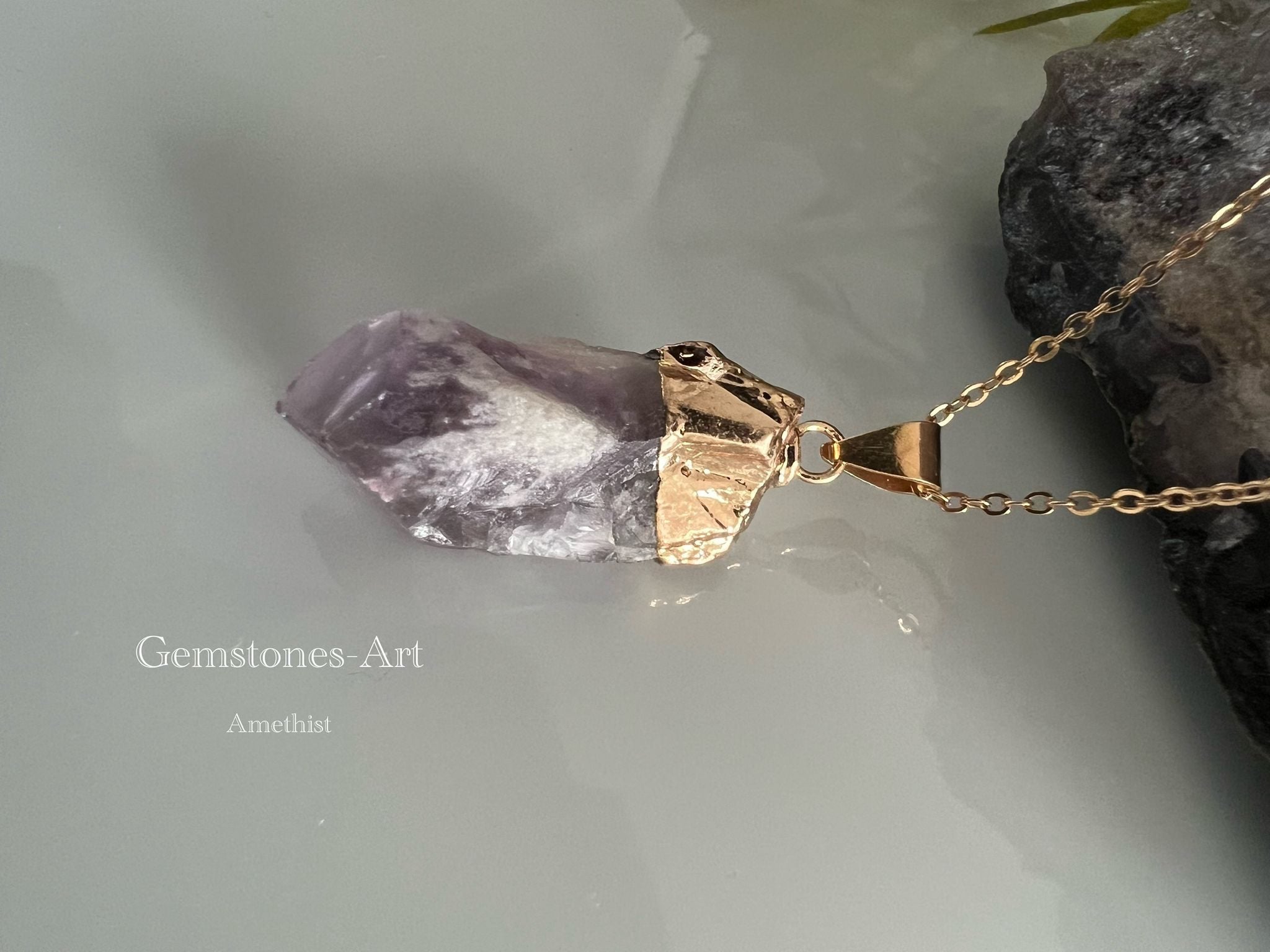 Amethist Hanger met ketting image 2