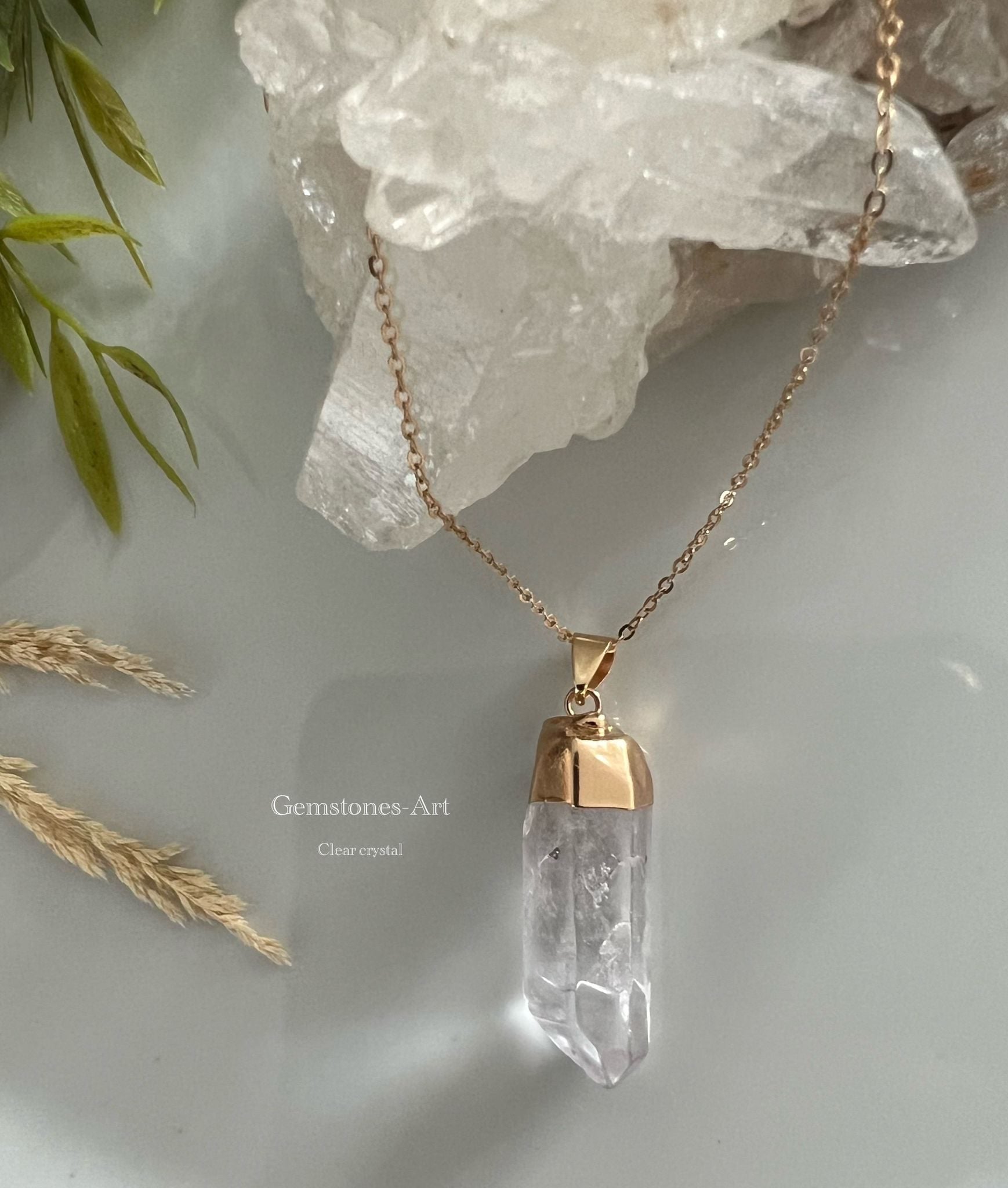 Helder kristal hanger met ketting image 0