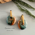 Oorbellen donut - Grieks keramiek image 0