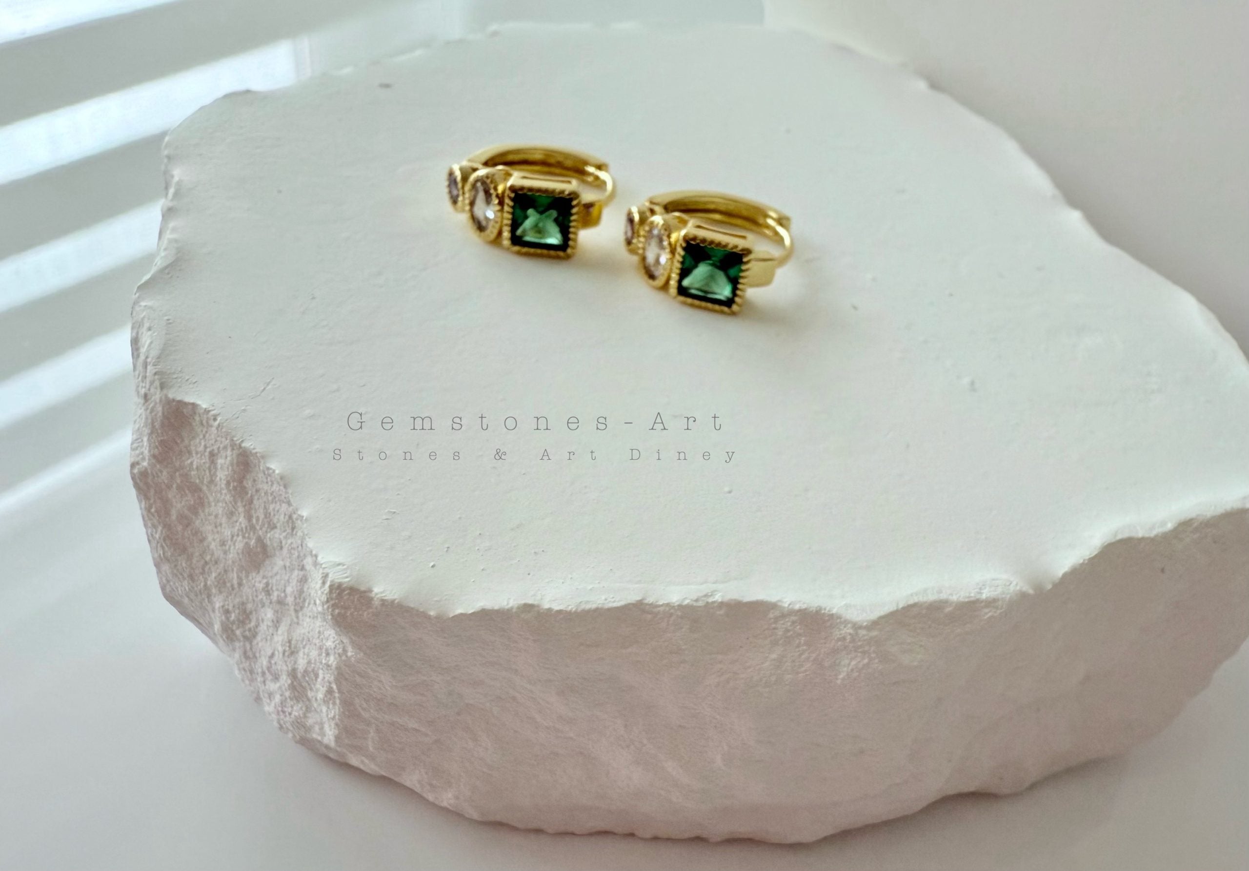 Oorbellen - Emerald Multicolor "Mini Hoops" image 3