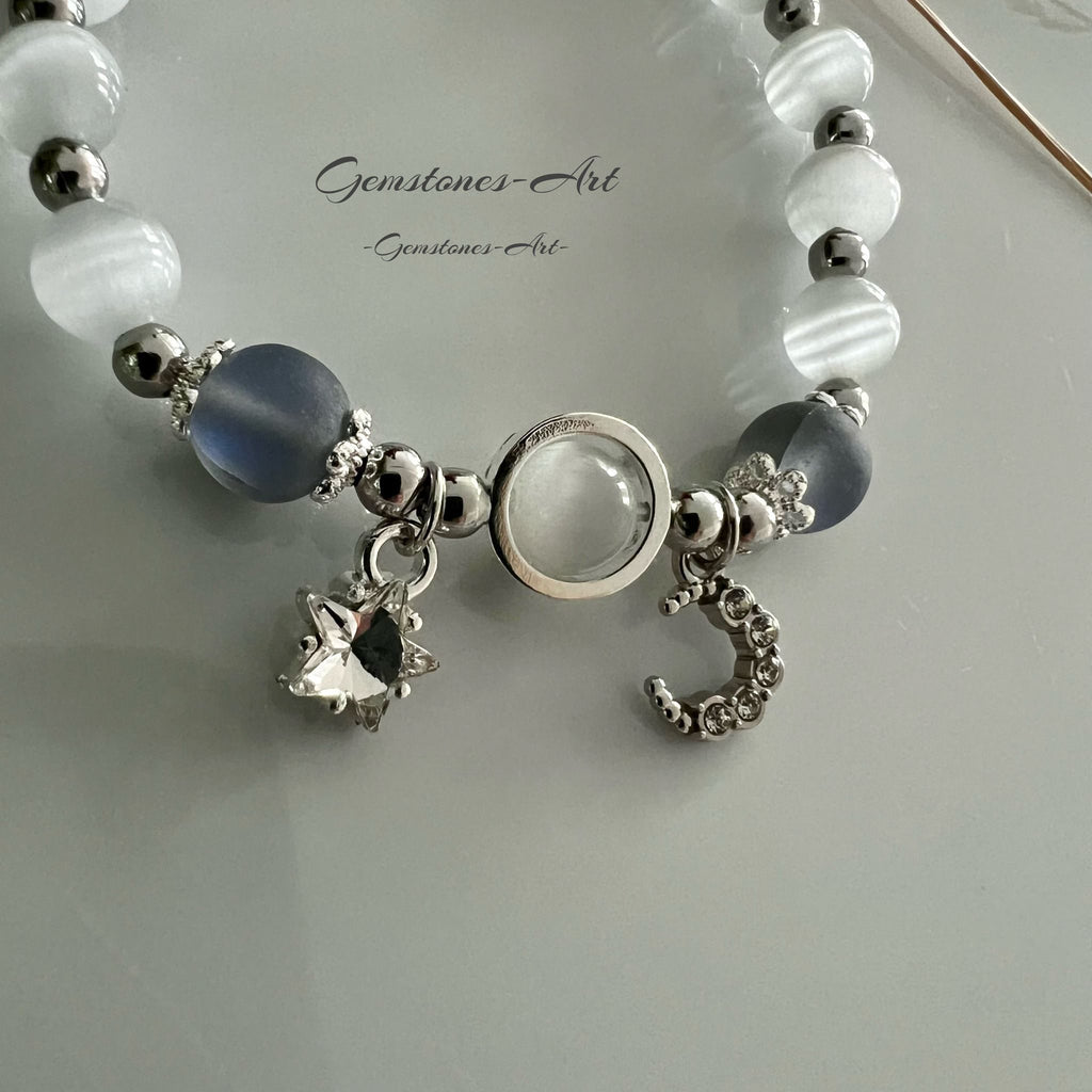 Armband Maansteen  - met maan &amp; ster image 0