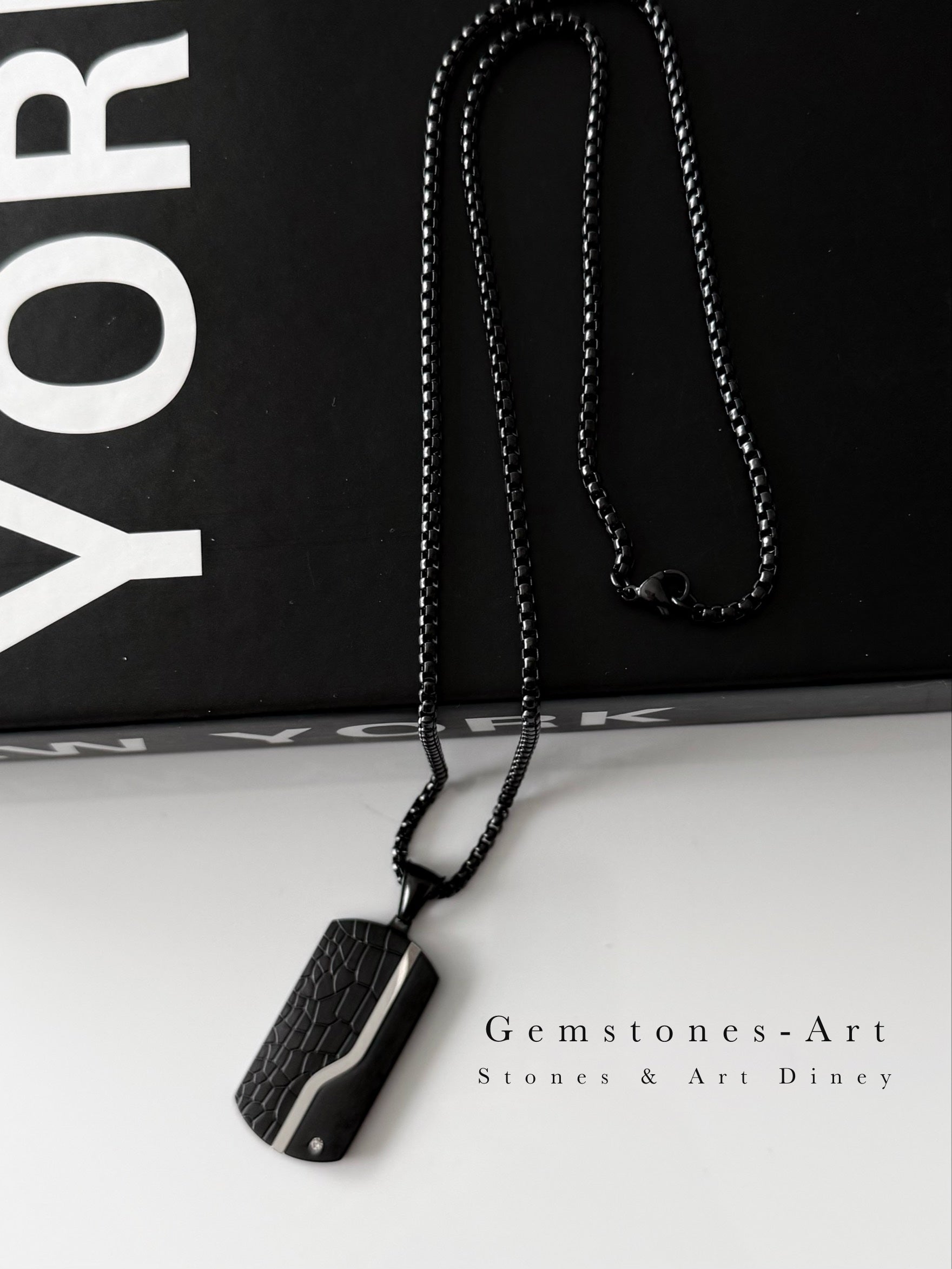 Stoere Dogtag Hanger - zwart RVS image 0