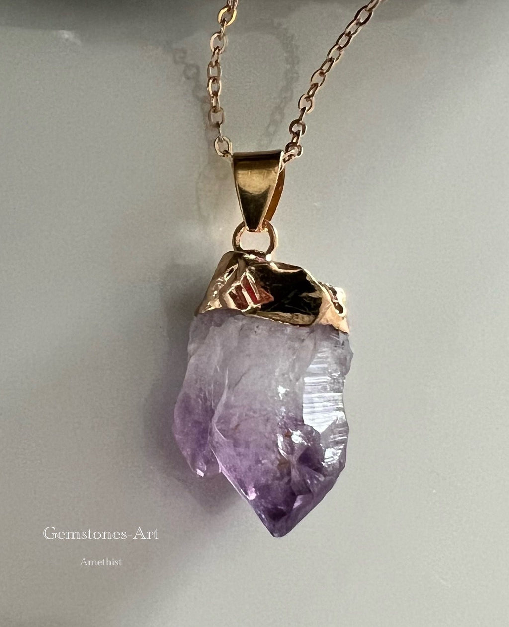Amethist hanger met ketting image 1