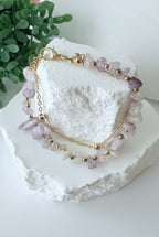Dames armband amethist - afmeting: 17 cm verstelbaar tot 20cm image 0