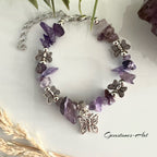 Amethist armband  met vlinder image 1