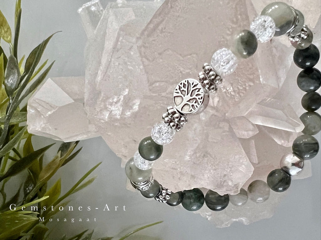 Damesarmband  Mosagaat ( 925 zilver) image 1
