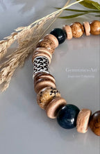 Heren armband  Wisdom - picture Jaspis &amp; valkenoog edelstenen image 3