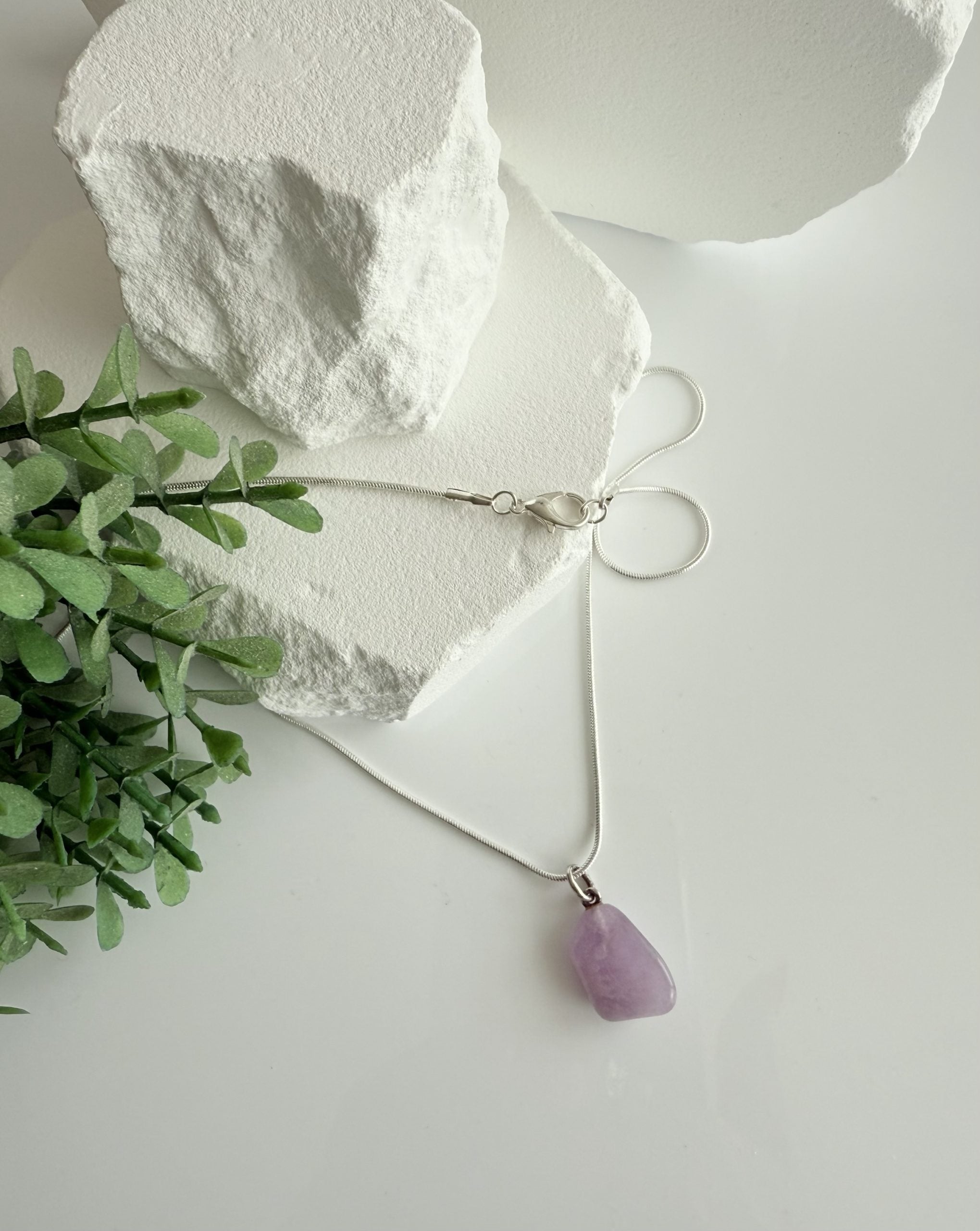 Ketting met amethist hanger zilver image 0