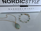 Setje - ketting &amp; armband - gold - green aventurine ( handmade) image 3