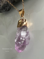 Amethist hanger met ketting image 2
