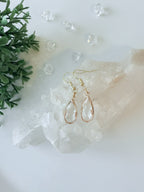 Bergkristal facet oorhangers- 14kt goud image 2
