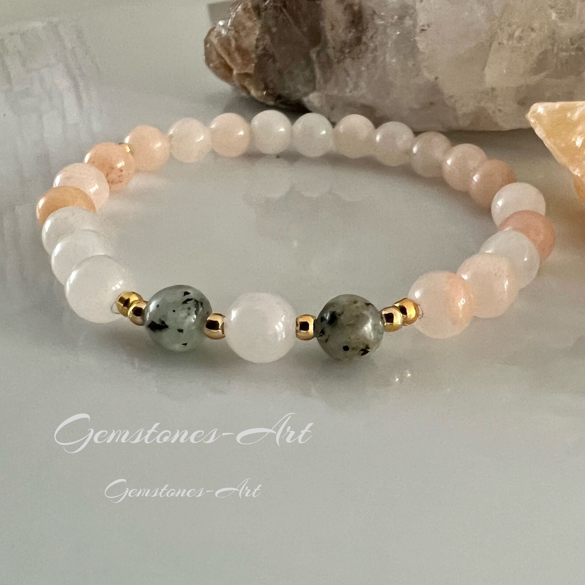 Armband ( handmade) Maansteen/Jade image 0
