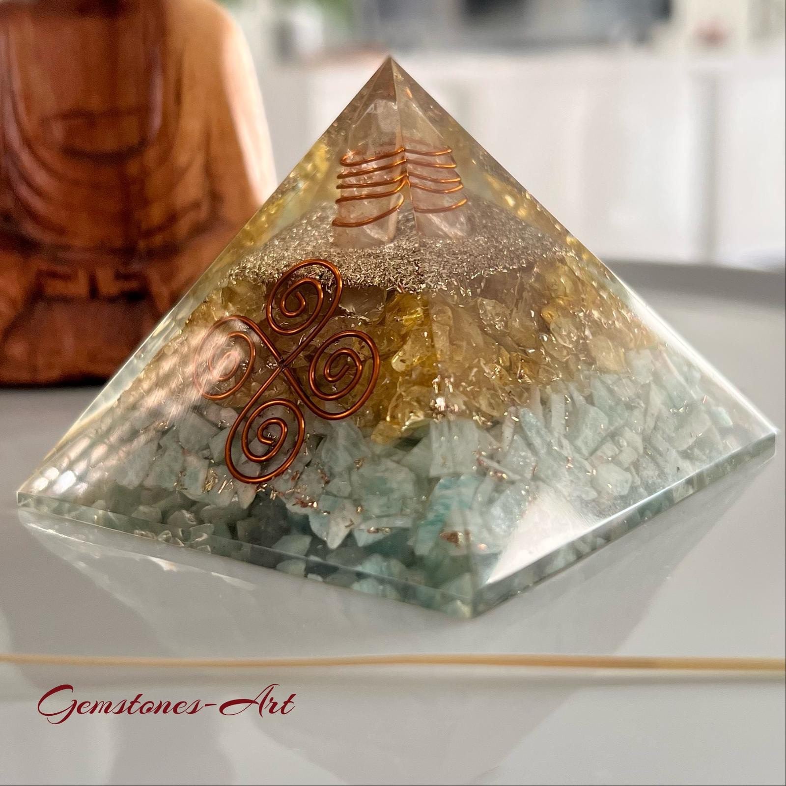 Organite  - pyramide Citrien/Amazoniet - Vastu image 0