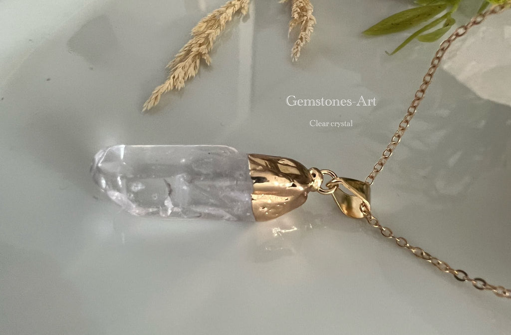 Helder kristal hanger met ketting image 1