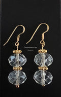 Bergkristal facet oorhangers - 14kt goud image 0