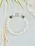 Dames armband zoetwater parel “groen agaat, ice &amp; fire” image 0