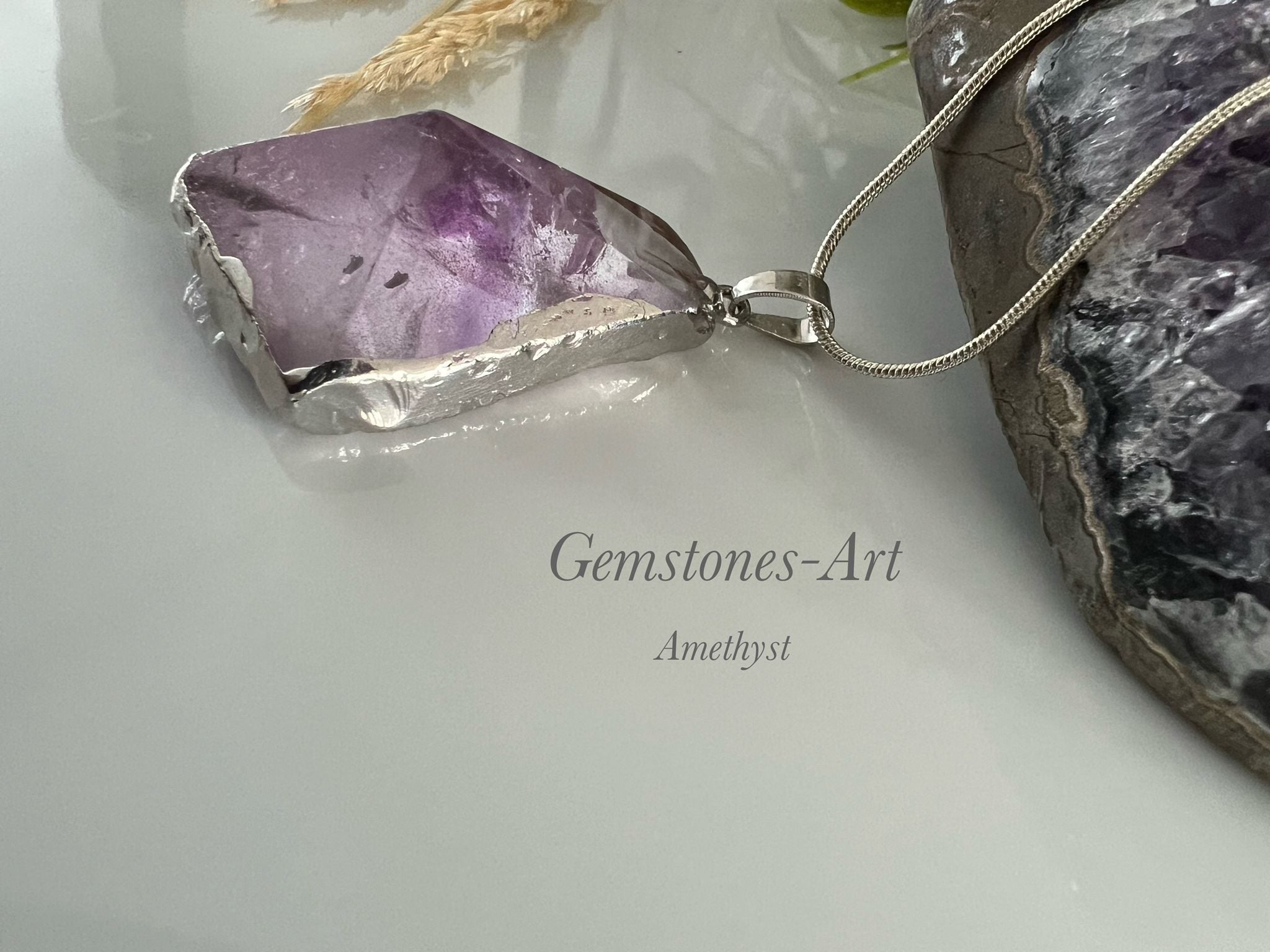 Amethist hanger + ketting image 0