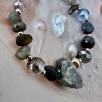 Dames armband - Labradoriet met agaat image 1